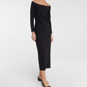The Row Coralinda Black Long Sleeve Dress